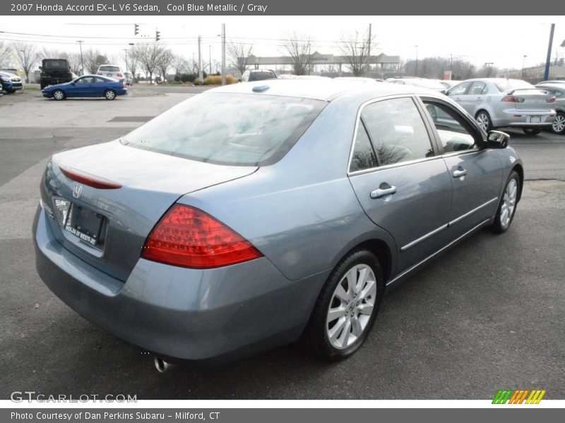 Cool Blue Metallic / Gray 2007 Honda Accord EX-L V6 Sedan
