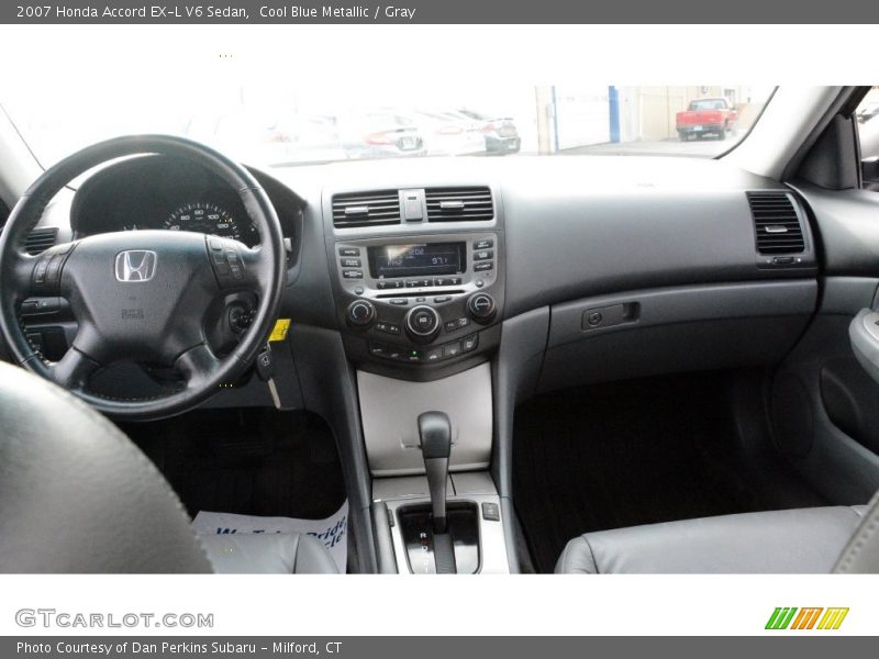 Cool Blue Metallic / Gray 2007 Honda Accord EX-L V6 Sedan