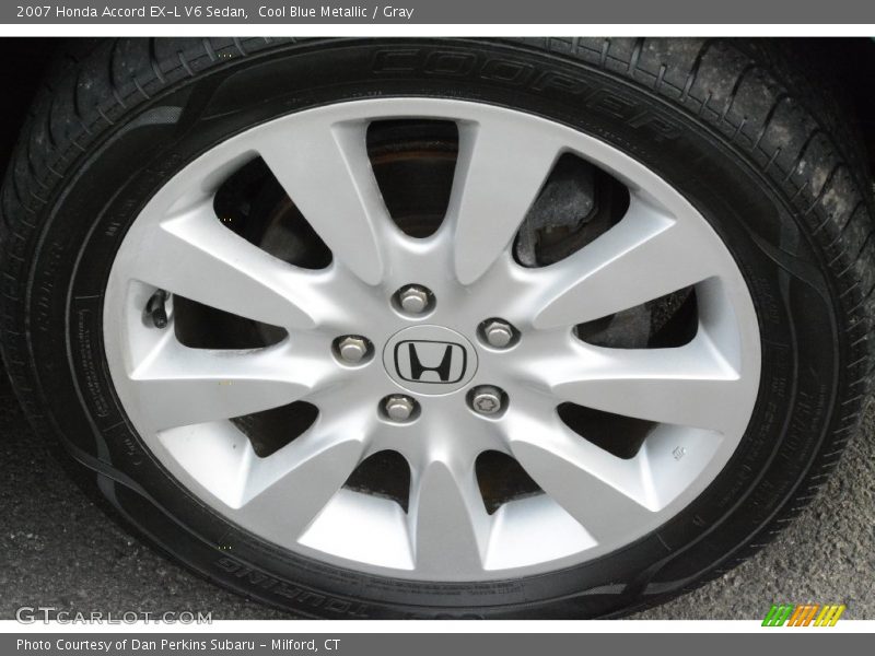 Cool Blue Metallic / Gray 2007 Honda Accord EX-L V6 Sedan