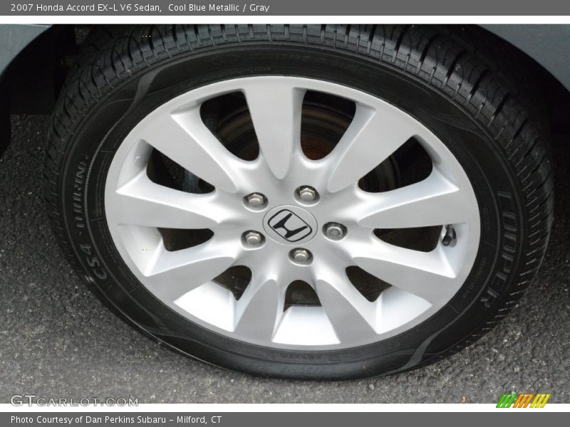 Cool Blue Metallic / Gray 2007 Honda Accord EX-L V6 Sedan