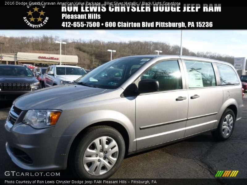 Billet Silver Metallic / Black/Light Graystone 2016 Dodge Grand Caravan American Value Package