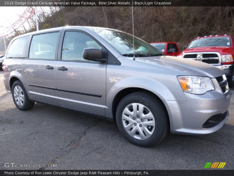 Billet Silver Metallic / Black/Light Graystone 2016 Dodge Grand Caravan American Value Package