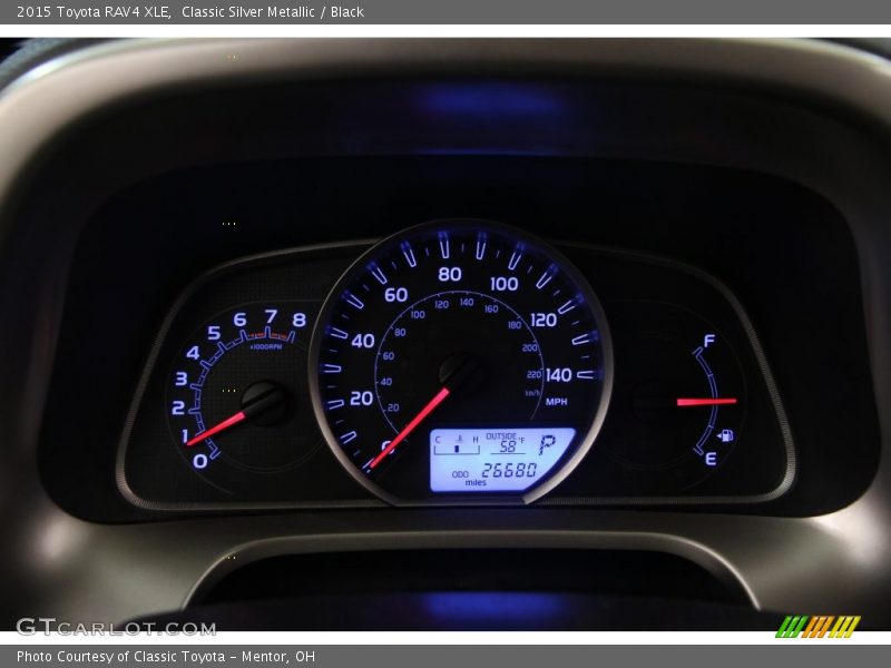 Classic Silver Metallic / Black 2015 Toyota RAV4 XLE