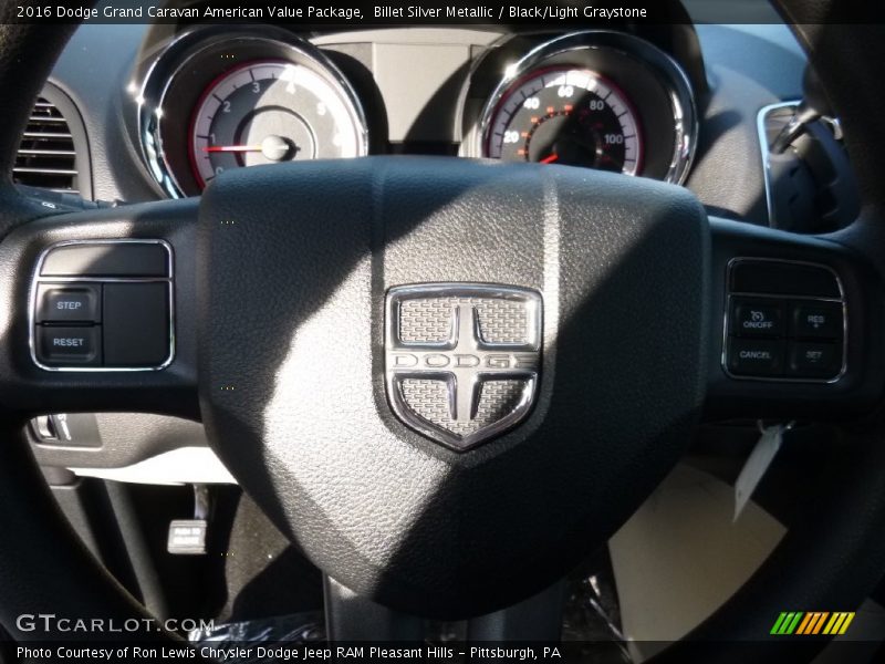 Billet Silver Metallic / Black/Light Graystone 2016 Dodge Grand Caravan American Value Package
