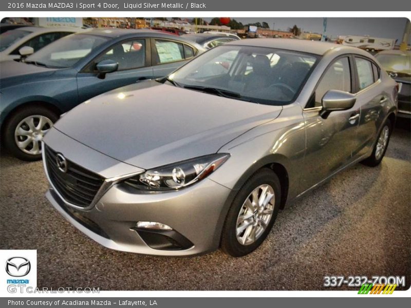 Liquid Silver Metallic / Black 2016 Mazda MAZDA3 i Sport 4 Door
