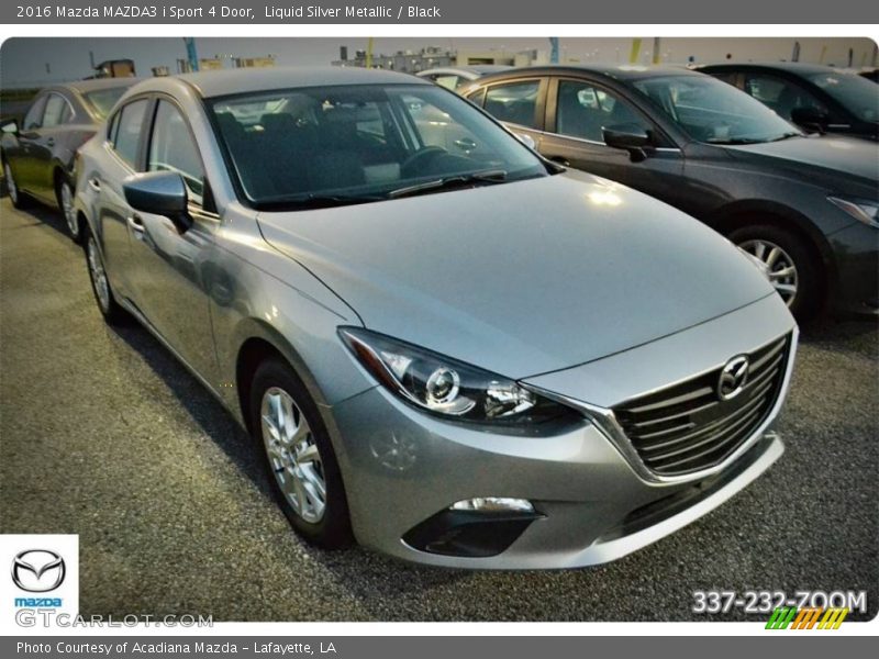 Liquid Silver Metallic / Black 2016 Mazda MAZDA3 i Sport 4 Door