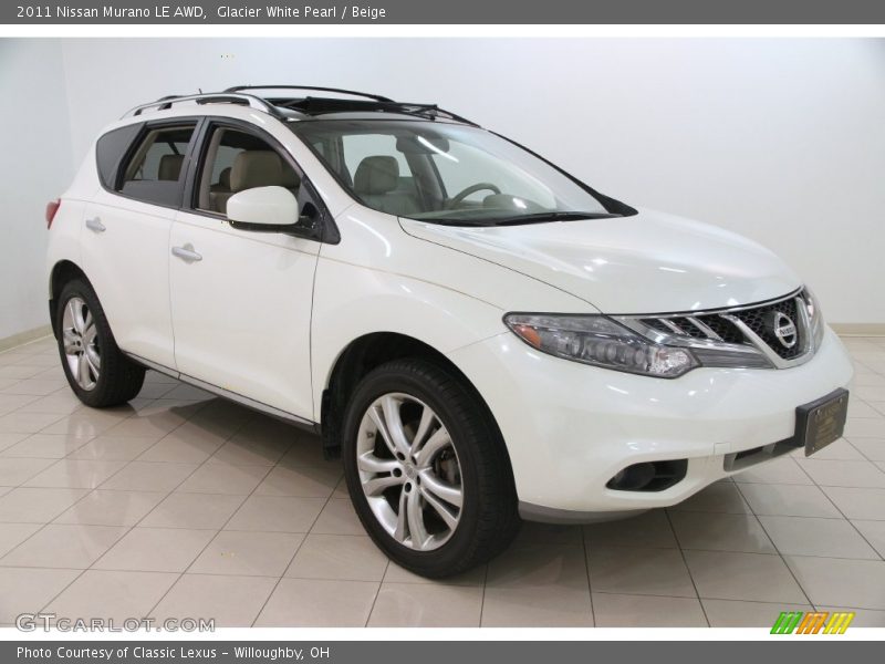 Glacier White Pearl / Beige 2011 Nissan Murano LE AWD