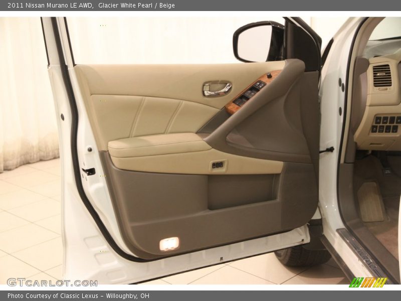 Glacier White Pearl / Beige 2011 Nissan Murano LE AWD