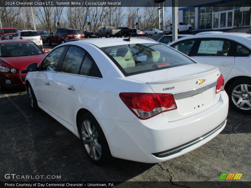 Summit White / Cocoa/Light Neutral 2014 Chevrolet Cruze LTZ