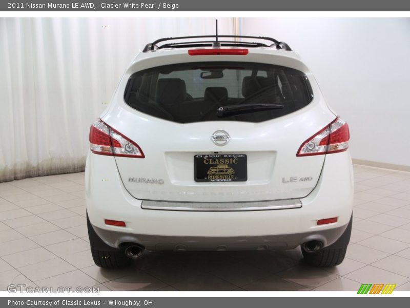 Glacier White Pearl / Beige 2011 Nissan Murano LE AWD