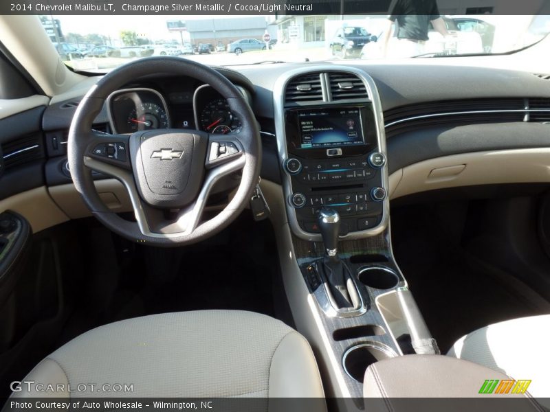 Champagne Silver Metallic / Cocoa/Light Neutral 2014 Chevrolet Malibu LT