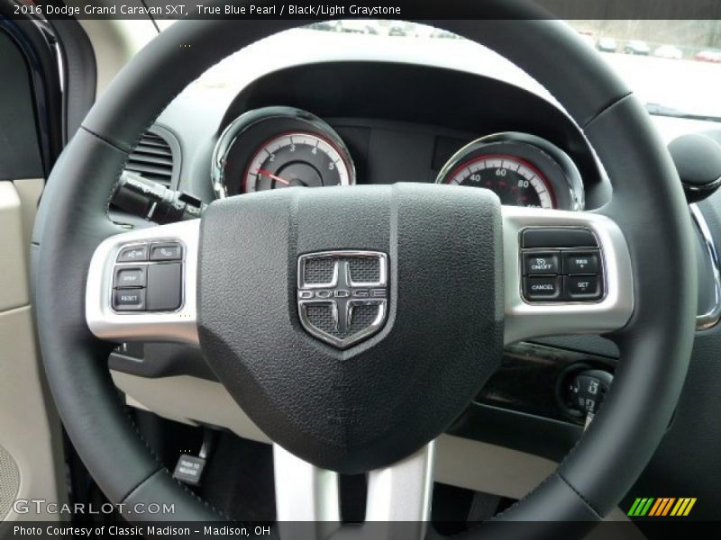 True Blue Pearl / Black/Light Graystone 2016 Dodge Grand Caravan SXT