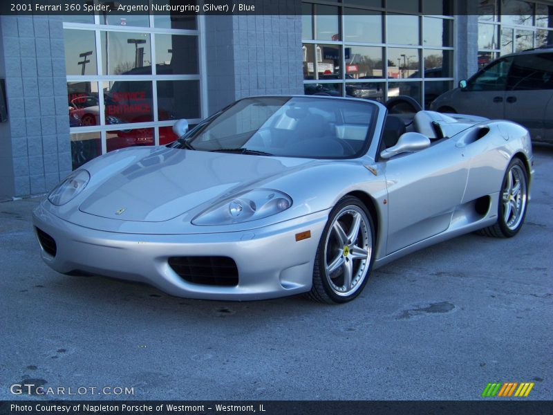 Argento Nurburgring (Silver) / Blue 2001 Ferrari 360 Spider