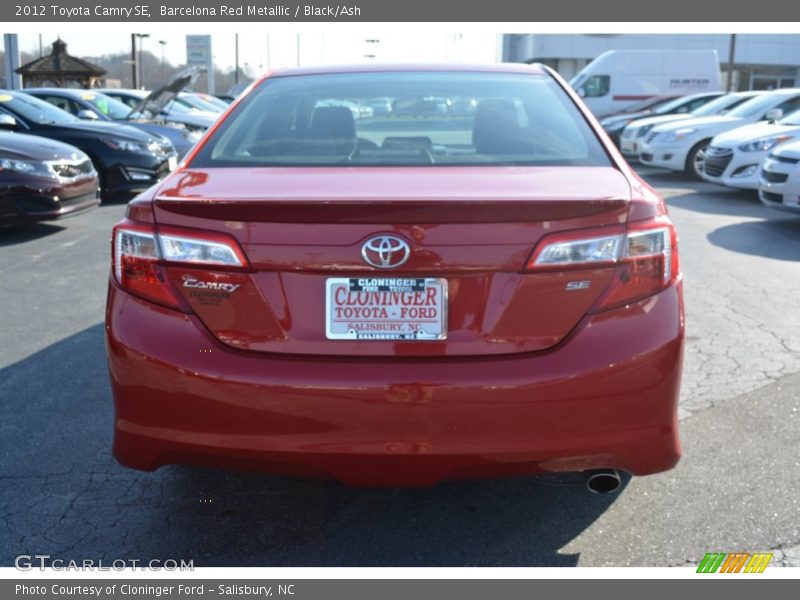 Barcelona Red Metallic / Black/Ash 2012 Toyota Camry SE
