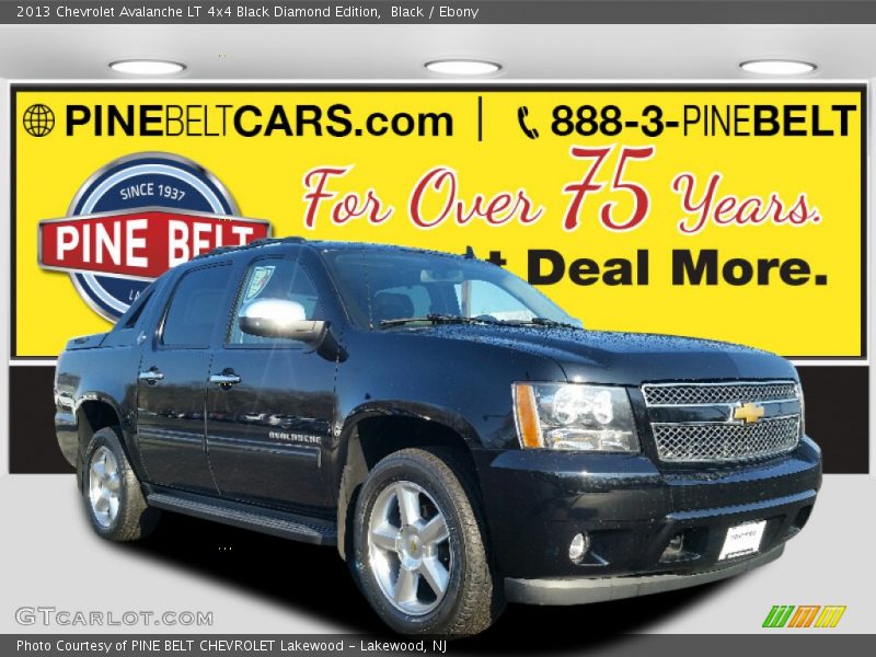Black / Ebony 2013 Chevrolet Avalanche LT 4x4 Black Diamond Edition