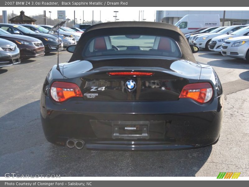 Black Sapphire Metallic / Dream Red 2007 BMW Z4 3.0si Roadster