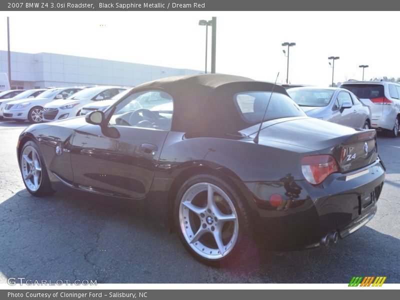 Black Sapphire Metallic / Dream Red 2007 BMW Z4 3.0si Roadster