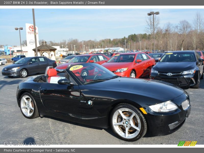Black Sapphire Metallic / Dream Red 2007 BMW Z4 3.0si Roadster