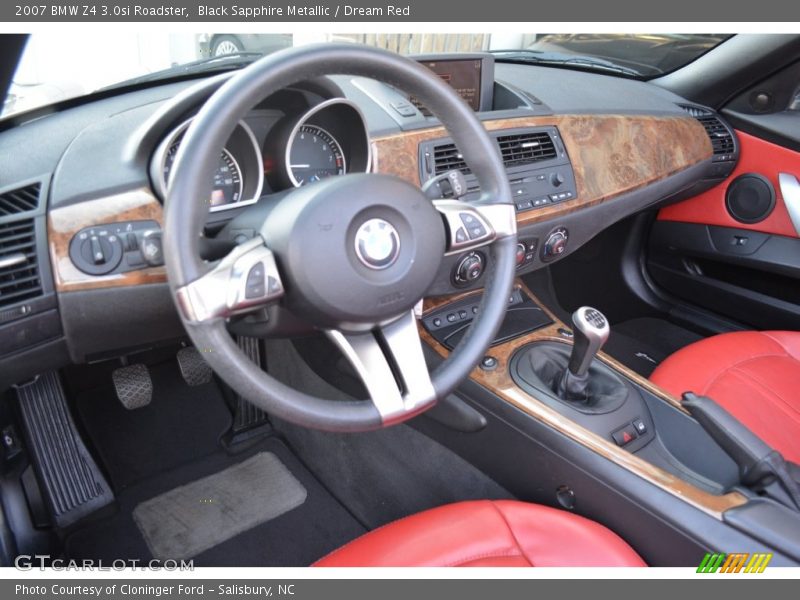 Black Sapphire Metallic / Dream Red 2007 BMW Z4 3.0si Roadster