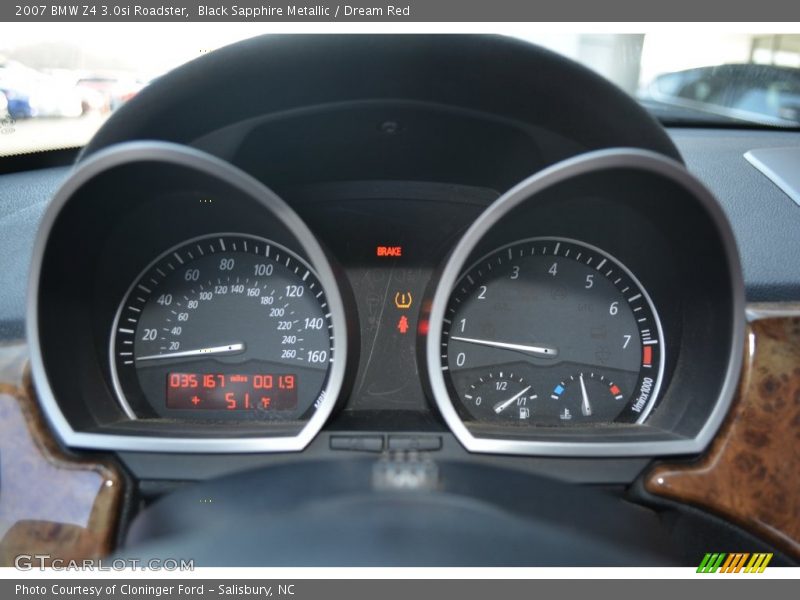 Black Sapphire Metallic / Dream Red 2007 BMW Z4 3.0si Roadster