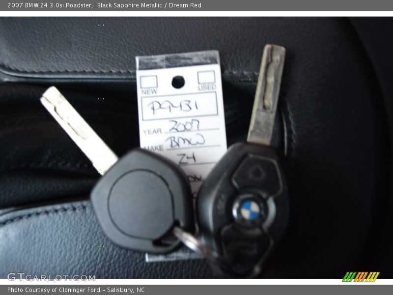 Black Sapphire Metallic / Dream Red 2007 BMW Z4 3.0si Roadster