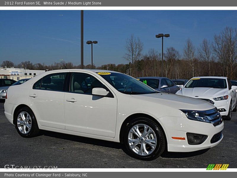 White Suede / Medium Light Stone 2012 Ford Fusion SE