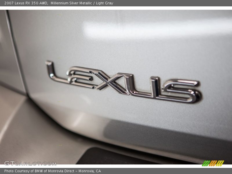 Millennium Silver Metallic / Light Gray 2007 Lexus RX 350 AWD