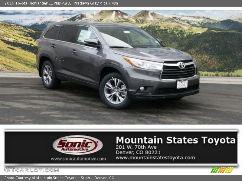 Predawn Gray Mica / Ash 2016 Toyota Highlander LE Plus AWD