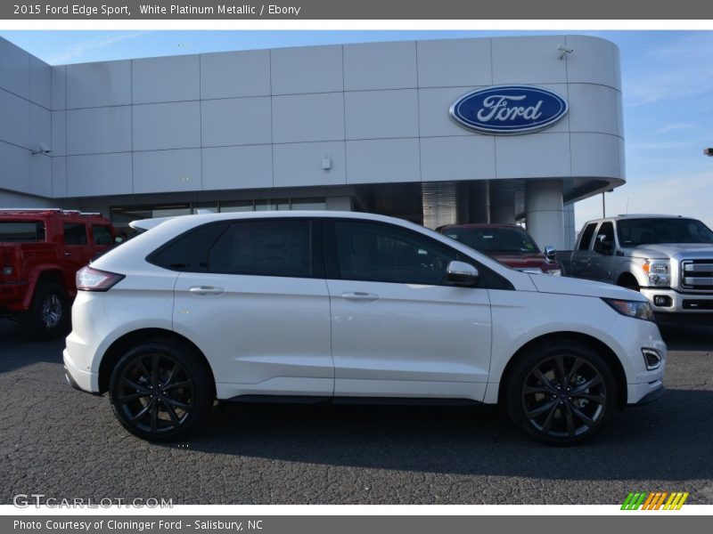 White Platinum Metallic / Ebony 2015 Ford Edge Sport