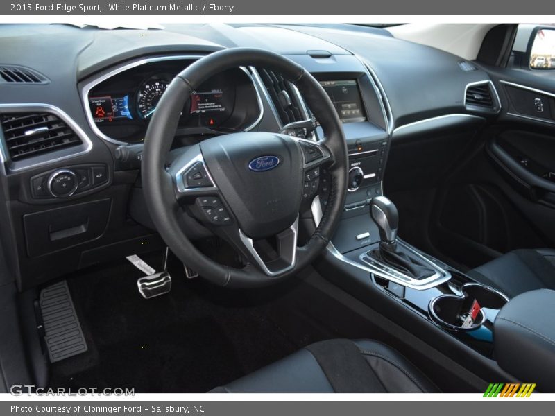 White Platinum Metallic / Ebony 2015 Ford Edge Sport