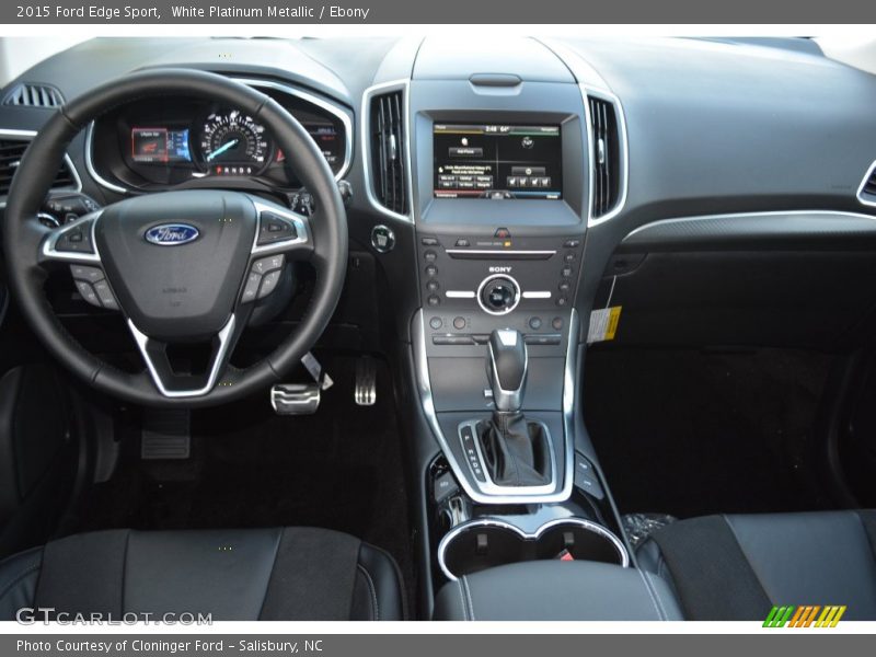 White Platinum Metallic / Ebony 2015 Ford Edge Sport