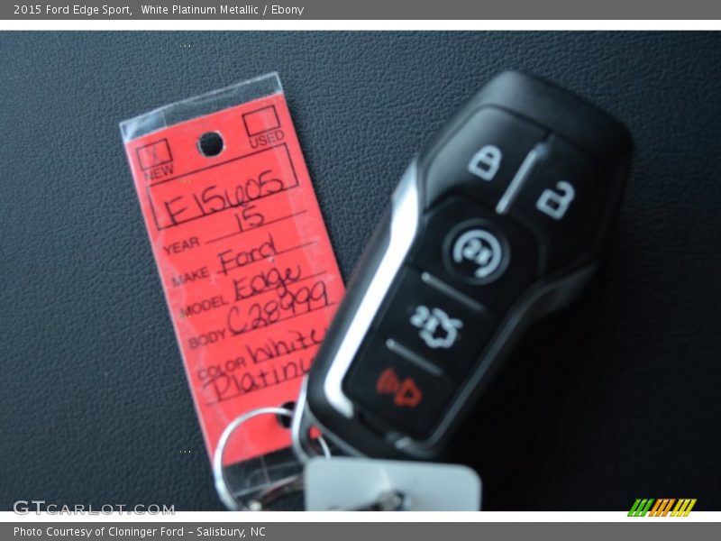 White Platinum Metallic / Ebony 2015 Ford Edge Sport