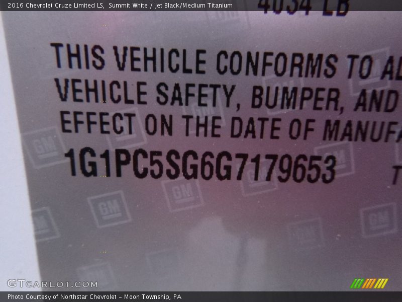 Summit White / Jet Black/Medium Titanium 2016 Chevrolet Cruze Limited LS