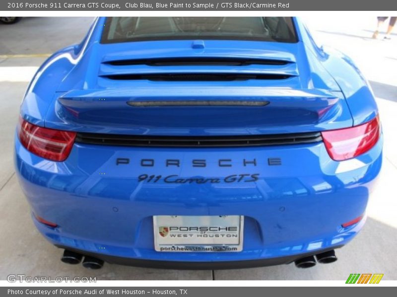 Club Blau, Blue Paint to Sample / GTS Black/Carmine Red 2016 Porsche 911 Carrera GTS Coupe