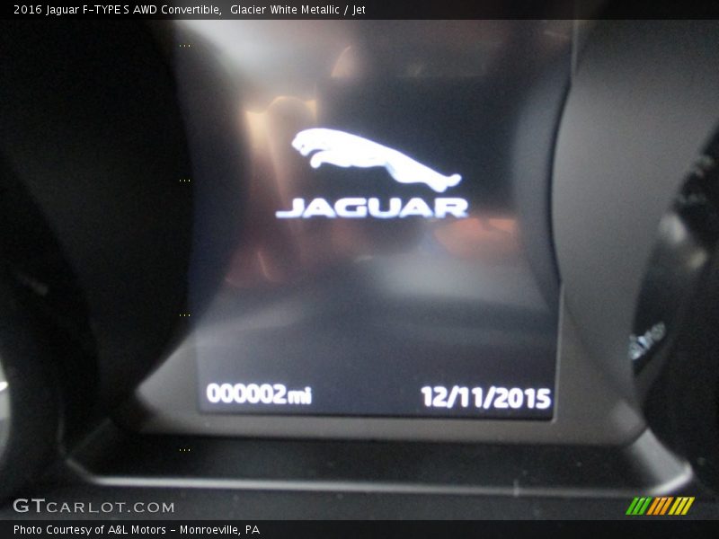 Glacier White Metallic / Jet 2016 Jaguar F-TYPE S AWD Convertible