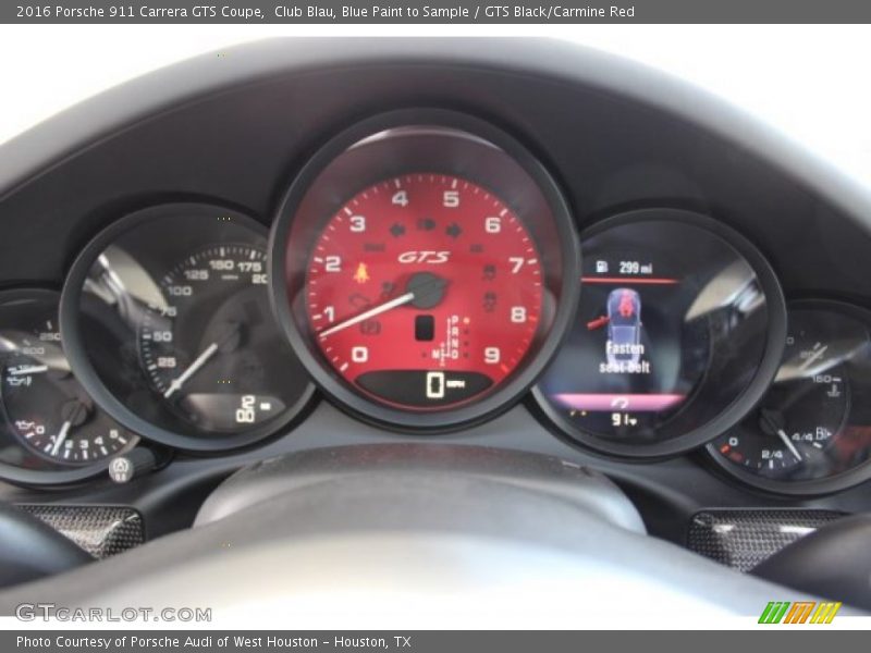 Club Blau, Blue Paint to Sample / GTS Black/Carmine Red 2016 Porsche 911 Carrera GTS Coupe