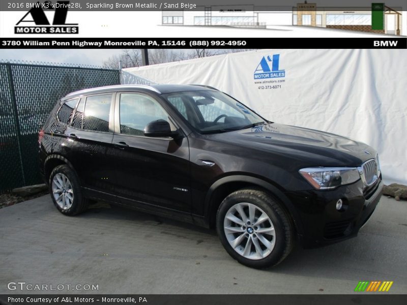 Sparkling Brown Metallic / Sand Beige 2016 BMW X3 xDrive28i