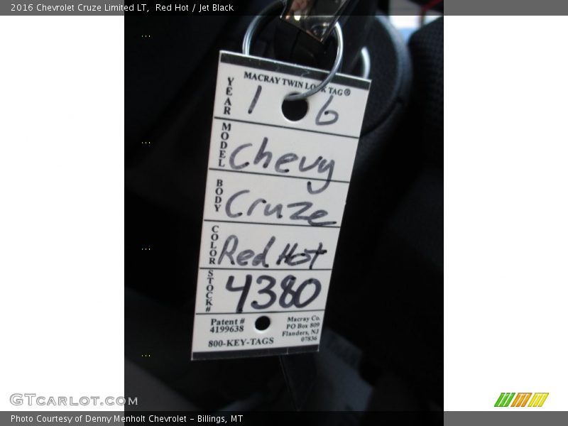 Red Hot / Jet Black 2016 Chevrolet Cruze Limited LT