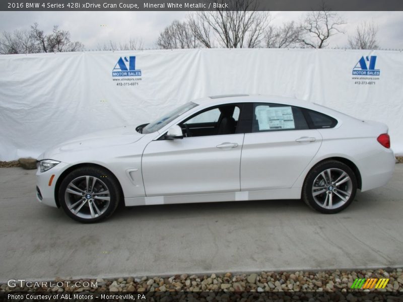 Mineral White Metallic / Black 2016 BMW 4 Series 428i xDrive Gran Coupe