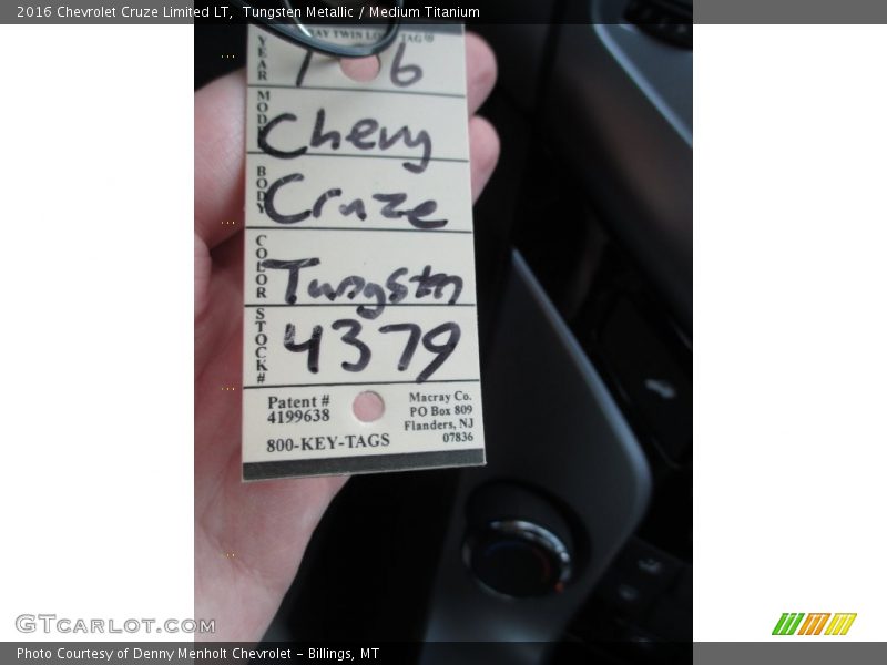 Tungsten Metallic / Medium Titanium 2016 Chevrolet Cruze Limited LT