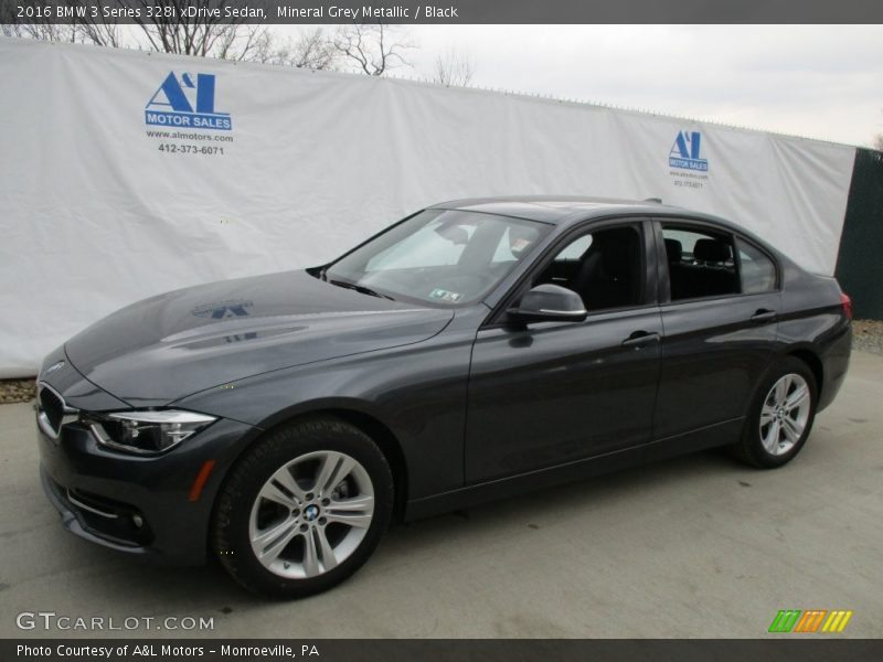 Mineral Grey Metallic / Black 2016 BMW 3 Series 328i xDrive Sedan