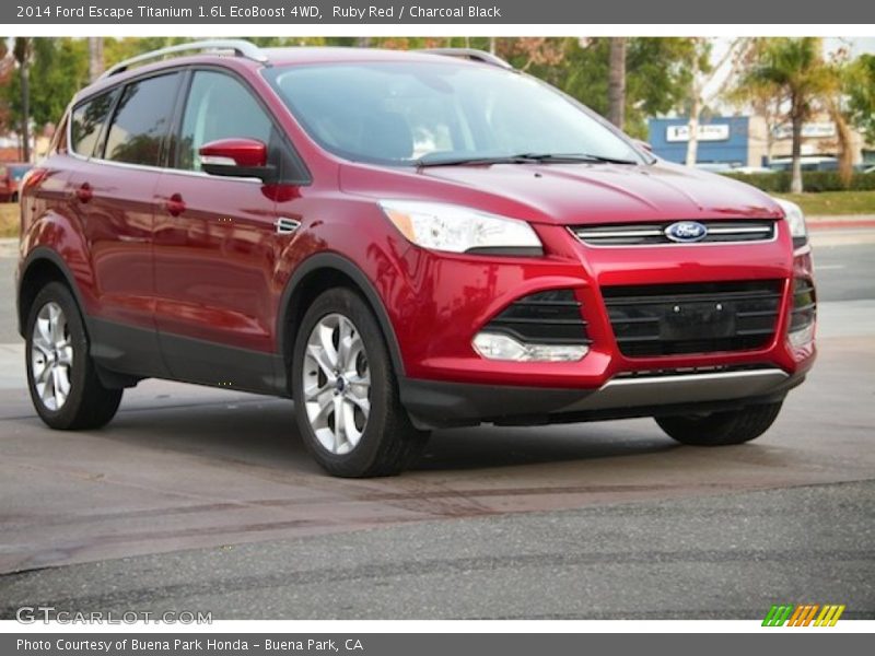 Ruby Red / Charcoal Black 2014 Ford Escape Titanium 1.6L EcoBoost 4WD