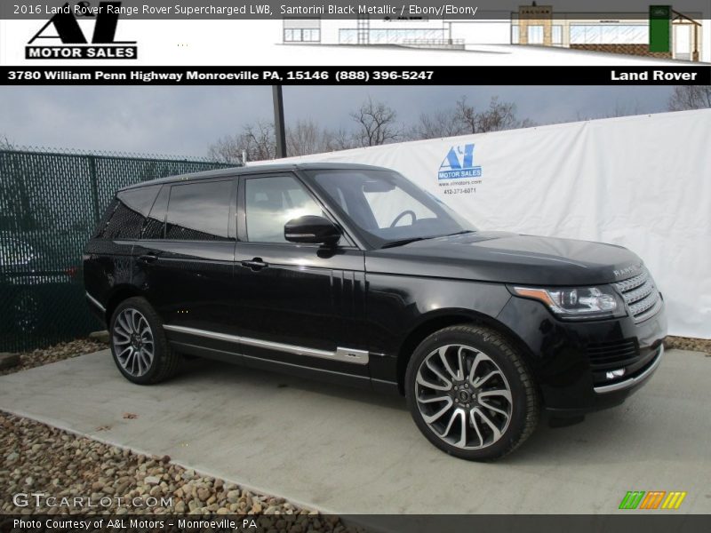 Santorini Black Metallic / Ebony/Ebony 2016 Land Rover Range Rover Supercharged LWB
