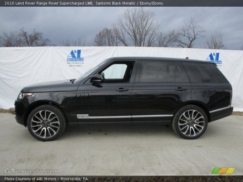 Santorini Black Metallic / Ebony/Ebony 2016 Land Rover Range Rover Supercharged LWB