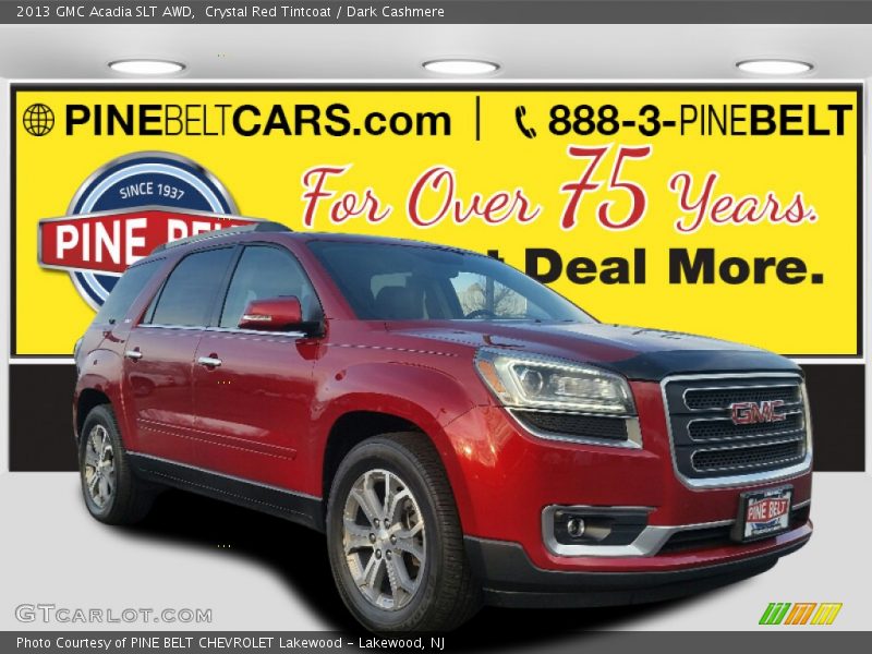 Crystal Red Tintcoat / Dark Cashmere 2013 GMC Acadia SLT AWD