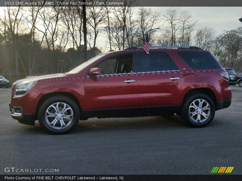 Crystal Red Tintcoat / Dark Cashmere 2013 GMC Acadia SLT AWD