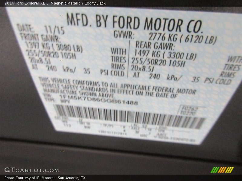 Magnetic Metallic / Ebony Black 2016 Ford Explorer XLT