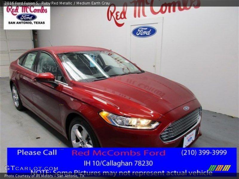 Ruby Red Metallic / Medium Earth Gray 2016 Ford Fusion S