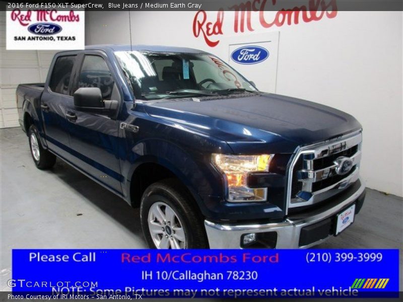 Blue Jeans / Medium Earth Gray 2016 Ford F150 XLT SuperCrew