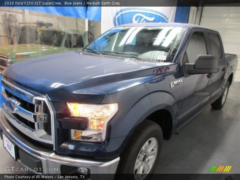 Blue Jeans / Medium Earth Gray 2016 Ford F150 XLT SuperCrew